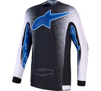 Alpinestars Supertech Hiten AFD Maillot de motocross, Negro/Azul/Morado, Talla XL