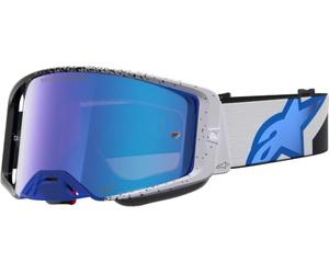 Alpinestars Supertech Hiten Mirror Occhiali da motocross, nero/blu/bianco, unica taglia