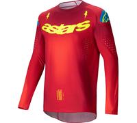 Alpinestars Supertech Maker Maillot de motocross, rojo-amarillo, tamaño S para Hombres