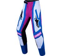 Alpinestars Supertech Maven Pantalones juveniles de motocross, Negro/Blanco/Azul/Rojo, Talla 28