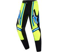 Alpinestars Supertech Nomur Pantalones de motocross para niños, azul-amarillo, tamaño XL