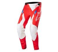 Alpinestars Supertech Pantalones de Motocross, blanco-rojo-azul, tamaño 26 para Hombres