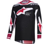Alpinestars Supertech Pro Vista Maillot de motocross, negro/rojo, Talla XL