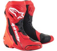 Alpinestars Supertech R Botas de motocicleta, negro-blanco-rojo, tamaño 46