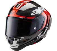 Alpinestars Supertech R10 Element Carbon Casco, negro/rojo/blanco, Talla XS (53/54)