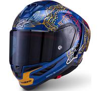 Alpinestars S R 10 Marthainator Le Casco Ece 06 Dot Fim Blue Black Red Gold Glossy