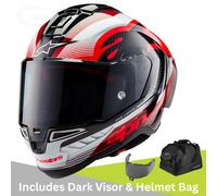 Alpinestars Supertech R10 Motocicleta Moto Casco Equipo Negro...