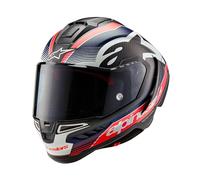 Alpinestars Supertech R10 Team Casco M, negro/rojo carbón fluo/azul mate