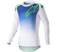 Alpinestars Supertech Risen Maillot de Motocross, blanco-azul, tamaño XL para Hombres
