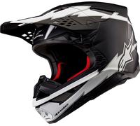 Alpinestars Supertech S-M10 Ampress 2024 Casco de motocross, negro-blanco, tamaño S para Hombres
