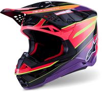 Alpinestars Supertech S-M10 Era, casco de motocross S male Fucsia/Lila/Amarillo Neón/Rojo