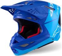 Alpinestars Supertech S-M10 Flood 2024 Casco de motocross, azul/negro, Talla M (57/58)