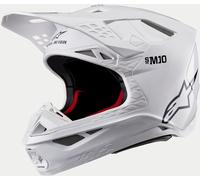 Alpinestars Supertech S-M10 Solid 2024 Casco de motocross, Blanco, Talla S (55/56)