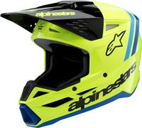 Alpinestars Supertech S-M3 Radium, casco motocross juvenil L male Amarillo Neón/Negro/Azul