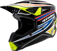 Alpinestars Supertech S-M3 Wurx, casco motocross juvenil M male Negro/Amarillo Neón/Azul