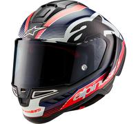 Alpinestars Supertech R10 Team Carbon Casco, negro-rojo-azul, tamaño M
