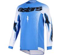Alpinestars Supertech Scenz Maillot de motocross, blanco-azul, tamaño M para Hombres