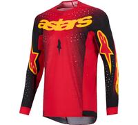Alpinestars Supertech Scenz Maillot de motocross, negro-rojo-amarillo, tamaño S para Hombres