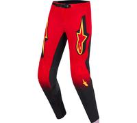 Alpinestars Supertech Scenz Pantalones de motocross, negro-rojo-amarillo, tamaño 30 para Hombres