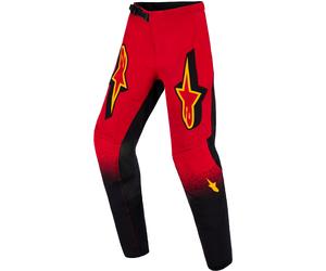 Alpinestars Supertech Scenz Pantalones de motocross para niños, negro-rojo-amarillo, tamaño 24