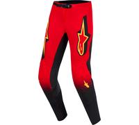 Alpinestars Supertech Scenz Pantalones de motocross, negro-rojo-amarillo, tamaño 40 para Hombres