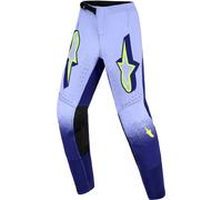 Alpinestars Supertech Scenz Pantalones de motocross para niños, lila-amarillo, tamaño XL