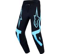 Alpinestars Supertech Vesta Pantalones de motocross, negro/turquesa, Talla 36