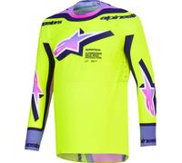 Alpinestars Supertech Vista Maillot de motocross, amarillo/morado, Talla L