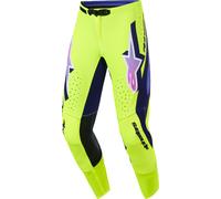Alpinestars Supertech Vista Pantalones de motocross, lila-amarillo, tamaño 36 para Hombres