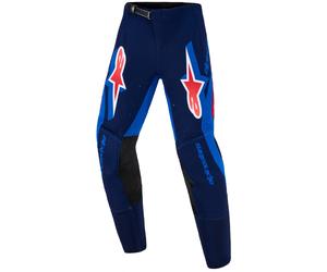 Alpinestars Supertech Vista Pantalones de motocross para niños, azul oscuro/rojo, Talla 22
