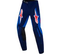 Alpinestars Supertech Vista Pantalones de motocross para niños, rojo-azul, tamaño XL