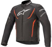 Alpinestars T-Jaws V3 Chaqueta textil impermeable para motocicletas, negro-rojo, tamaño S para Hombres