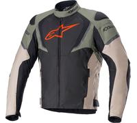 Alpinestars T-Jaws V3 Chaqueta textil impermeable para motocicletas, negro-verde, tamaño M para Hombres