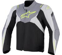 Alpinestars T-Jaws V4 Chaqueta textil de moto impermeable, negro-gris, tamaño M para Hombres