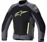 Alpinestars T-SP X Superair Chaqueta textil para motocicleta, negro-gris-amarillo, tamaño L para Hombres