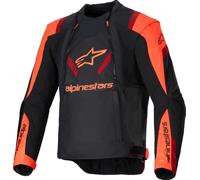 Alpinestars T-Stunt Air Chaqueta Textil Moto, negro/neón rojo, Talla S