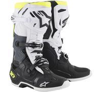 Alpinestars Tech-10 Botas de Motocross, Negro/Blanco/Amarillo, Talla 14 (49,5)