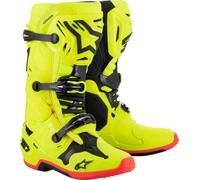Alpinestars Tech 10 Botas de Motocross, negro-rojo-amarillo, tamaño 45 46 para Hombres