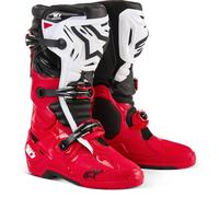 Alpinestars Tech 10 Enduro Botas de motocross, negro-blanco-rojo, tamaño 49 50 para Hombres