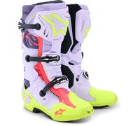 Alpinestars Tech 10 Supervented, botas 7 US male Lila/Amarillo Neón/Rojo