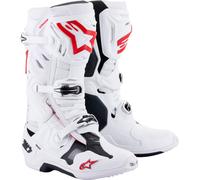 Alpinestars Tech 10 Supervented Botas de motocross, blanco/rojo, Talla 11 (45,5)