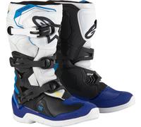 Alpinestars Tech 3S Botas de motocross juveniles, blanco/negro/azul, Talla 4 (37)