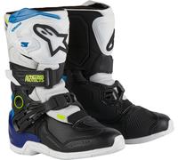 Alpinestars Tech 3S Botas de motocross para niños, negro-blanco-azul, tamaño 30 31