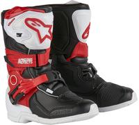 Alpinestars Tech 3S Botas de motocross para niños, negro-blanco-rojo, tamaño 28