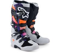 Alpinestars Tech 7 Botas de motocross, negro-gris-rosa-naranja, tamaño 48 para Hombres