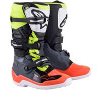 Alpinestars Tech 7S Botas juveniles de motocross, gris-rojo-amarillo, tamaño 34