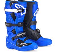 Alpinestars Tech 7S Botas juveniles de motocross, negro-blanco-azul, tamaño 42