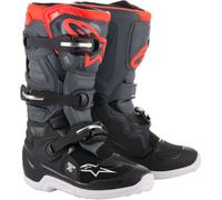 Alpinestars Tech 7S S20, botas niños 4 US male Negro/Gris Oscuro/Rojo Neón