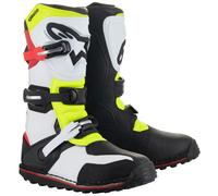 Alpinestars Tech-T Botas de moto, blanco-rojo-amarillo, tamaño 42 para Hombres