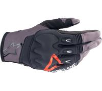 Alpinestars Techdura Guantes de motocross, negro-gris-rojo, tamaño L para Hombres